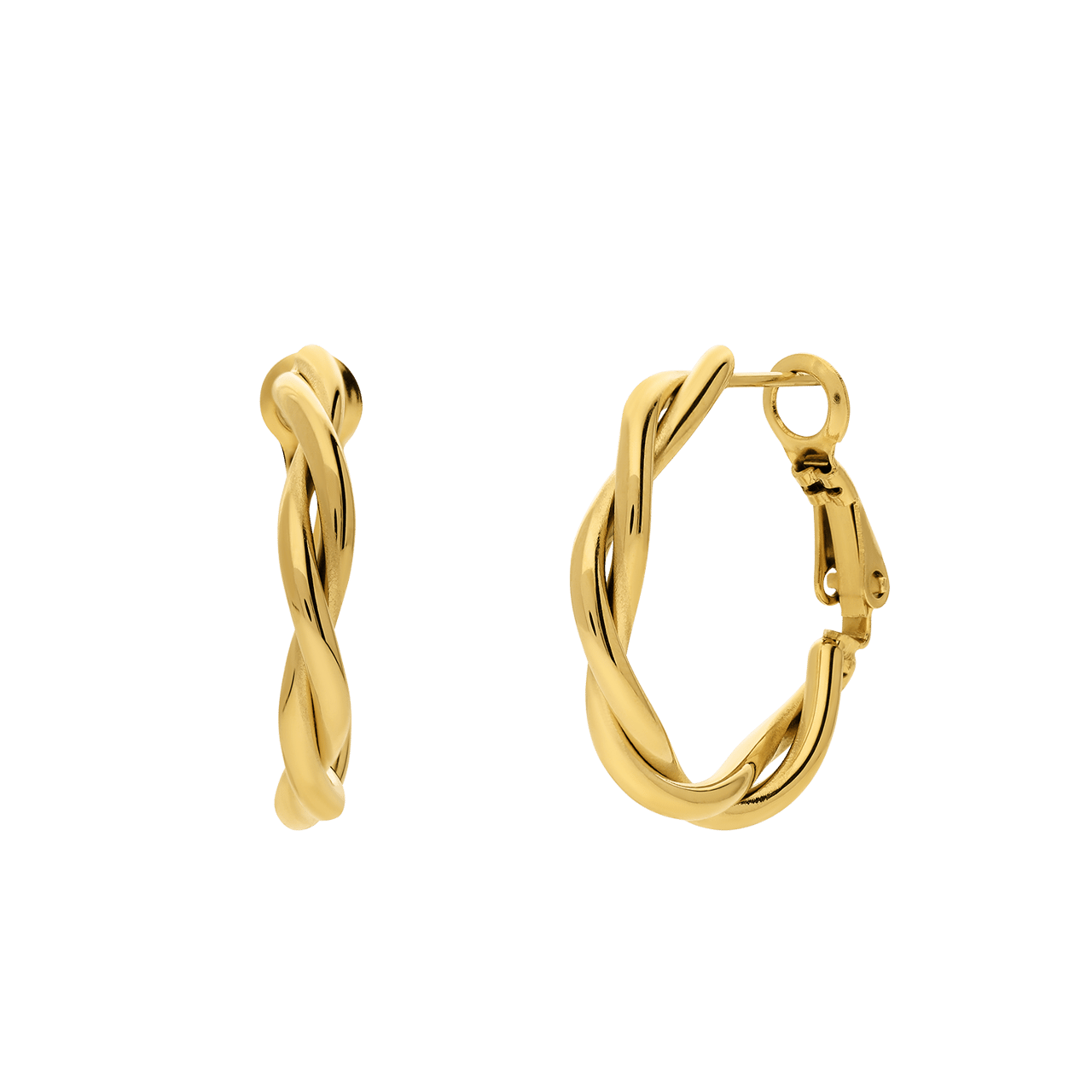 Stalen goldplated oorringen gedraaid