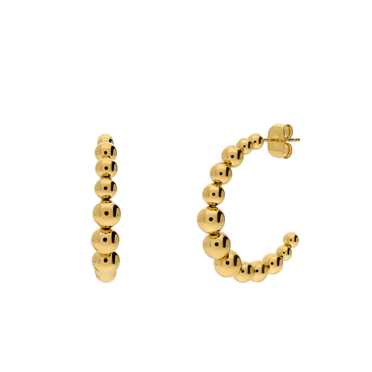 Stalen goldplated oorringen bol