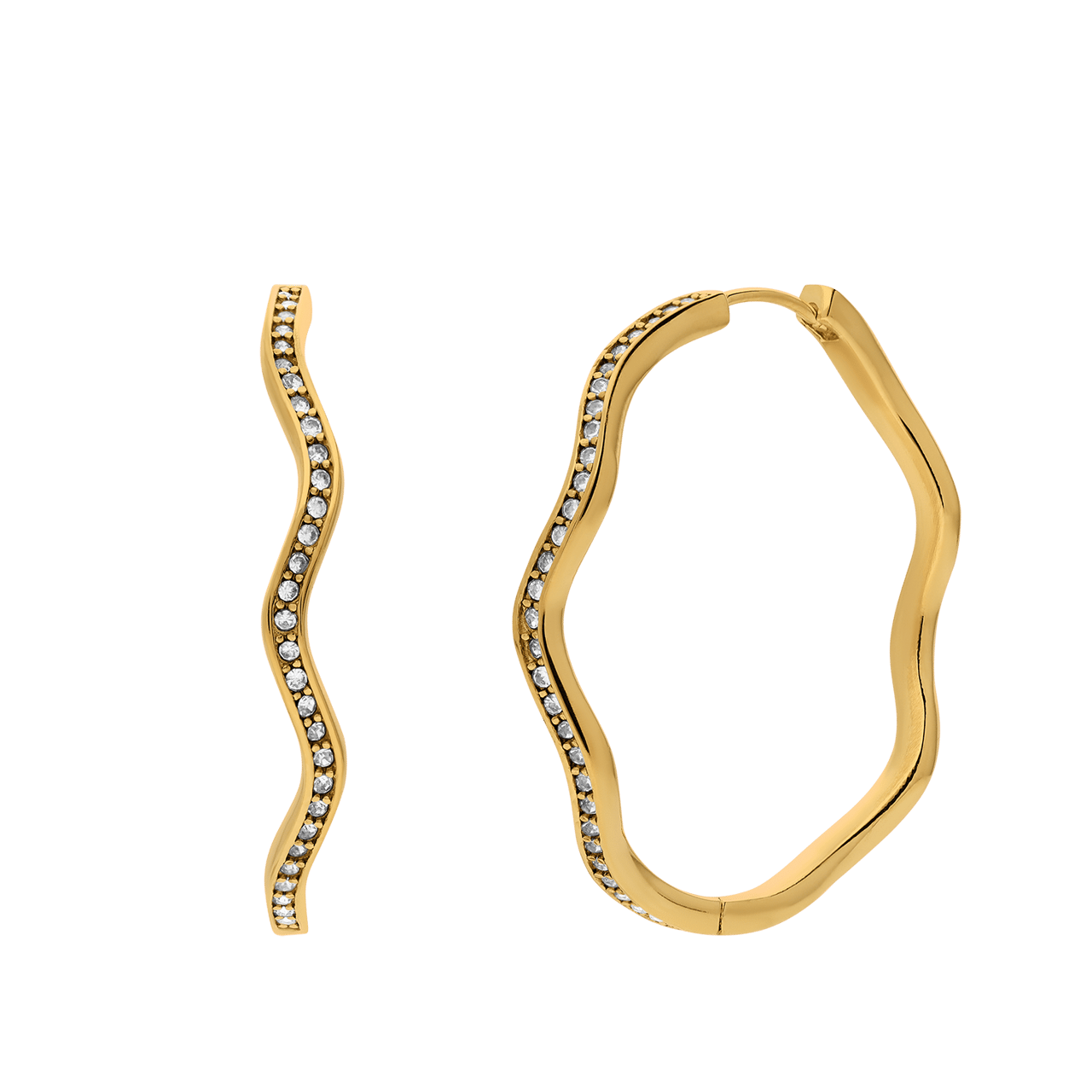 Stainless steel oorringen met kristal voor dames