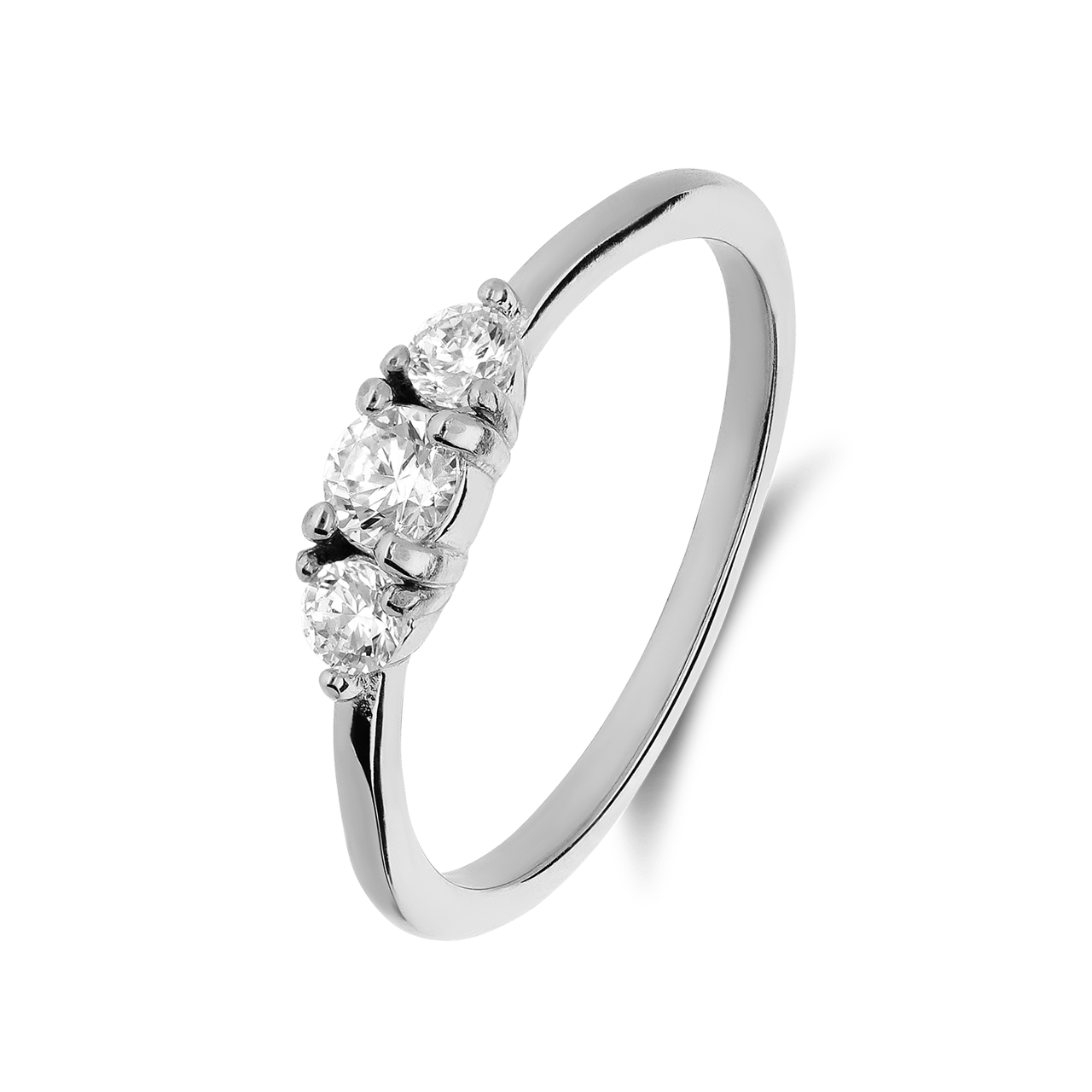 Stainless steel ring met zirkonia voor dames