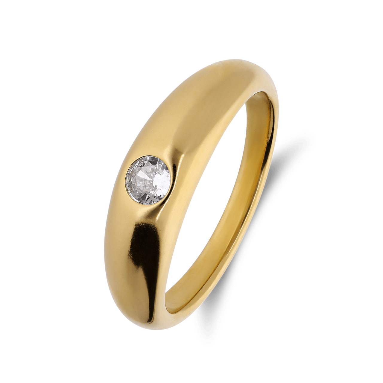 Edelstahlring mit Zirkonia für Damen