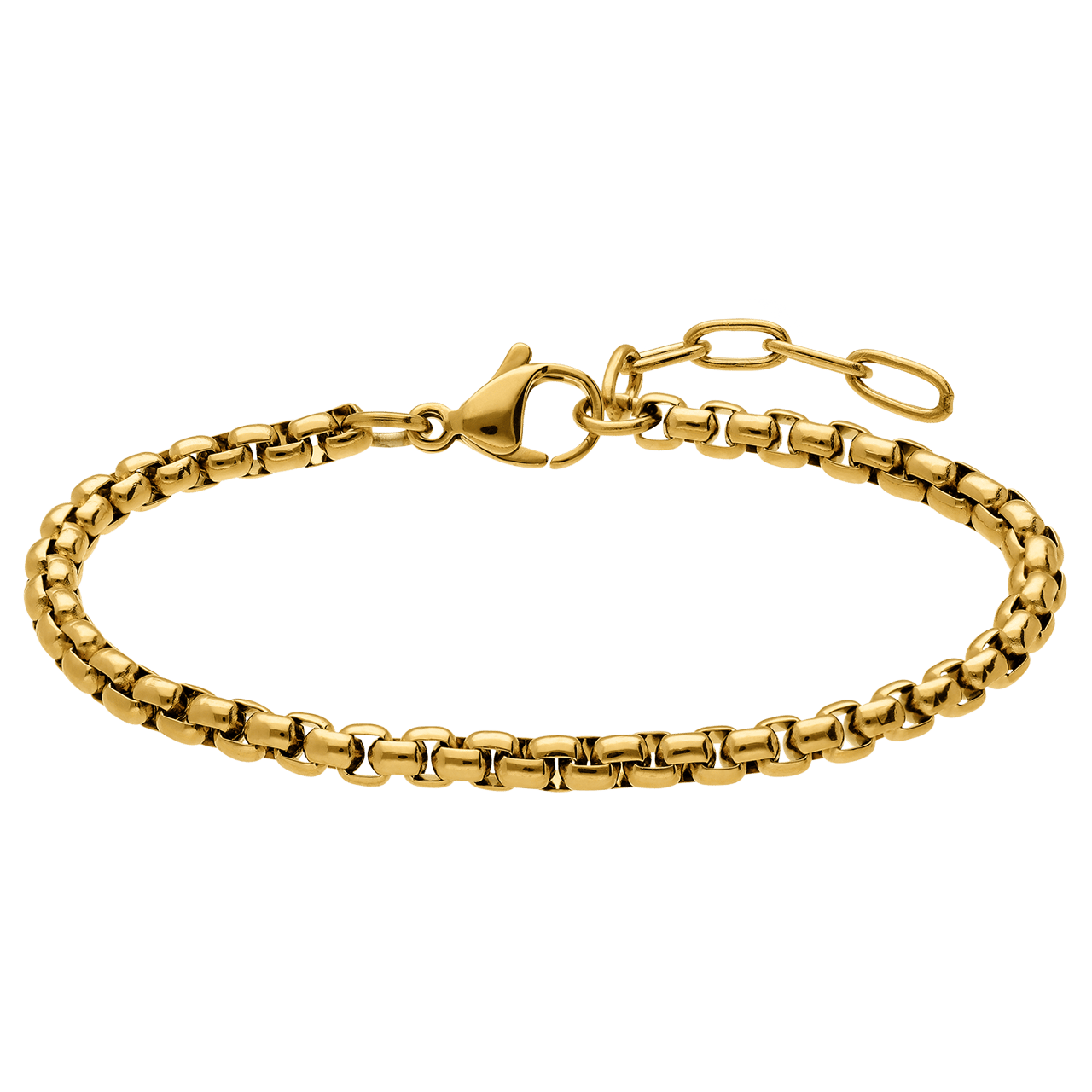 Stainless steel goldplated schakelarmband voor dames