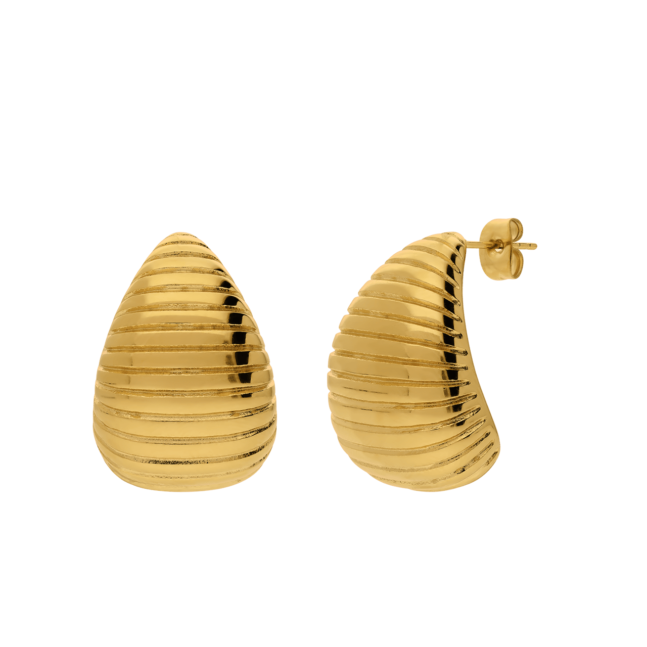 Stainless steel goldplated oorknoppen druppel
