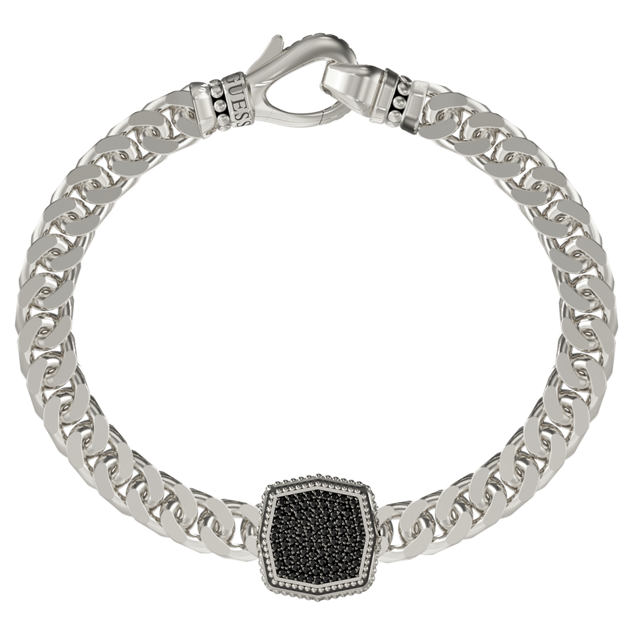 Guess heren stainless steel armband met hanger