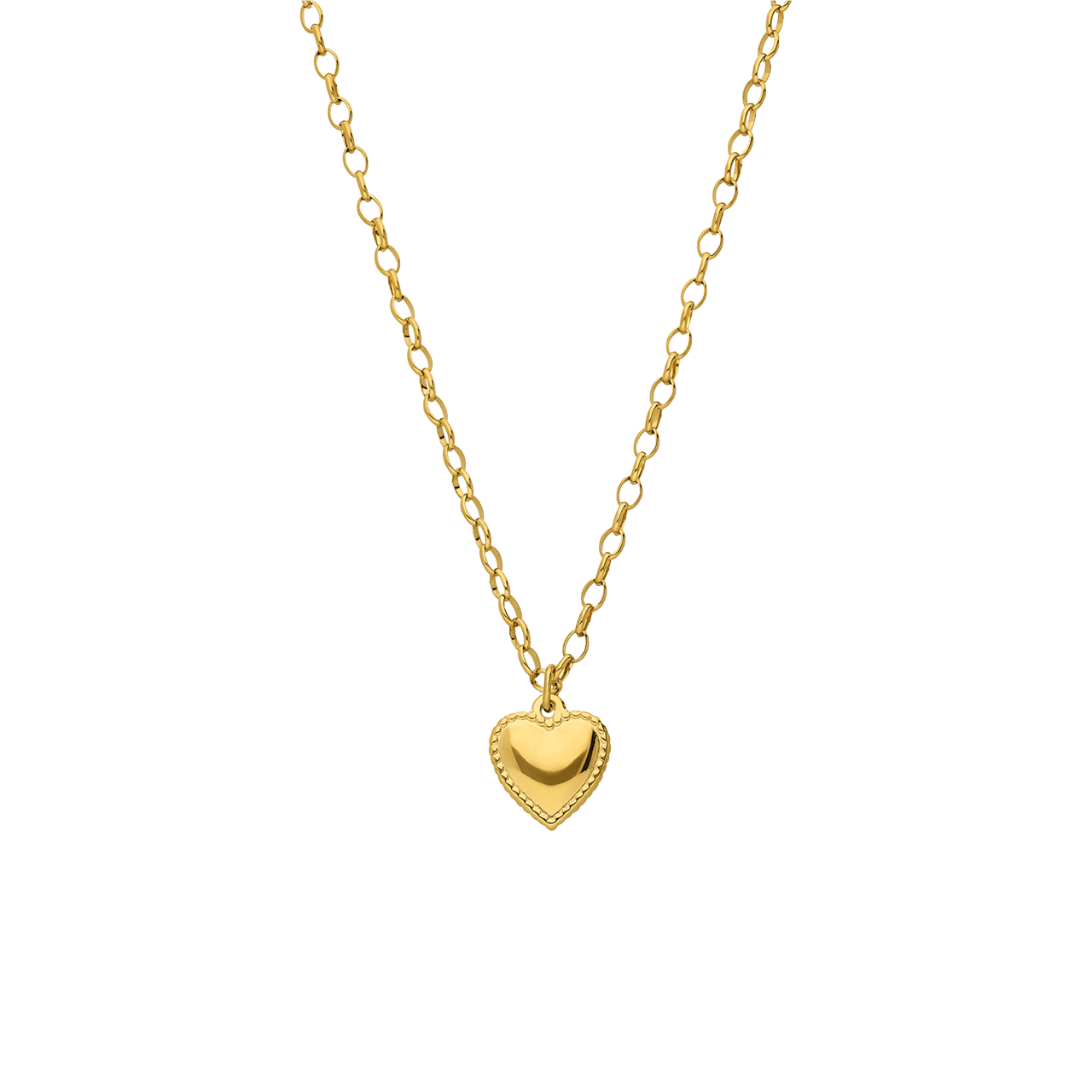 Stainless steel goldplated ketting hart