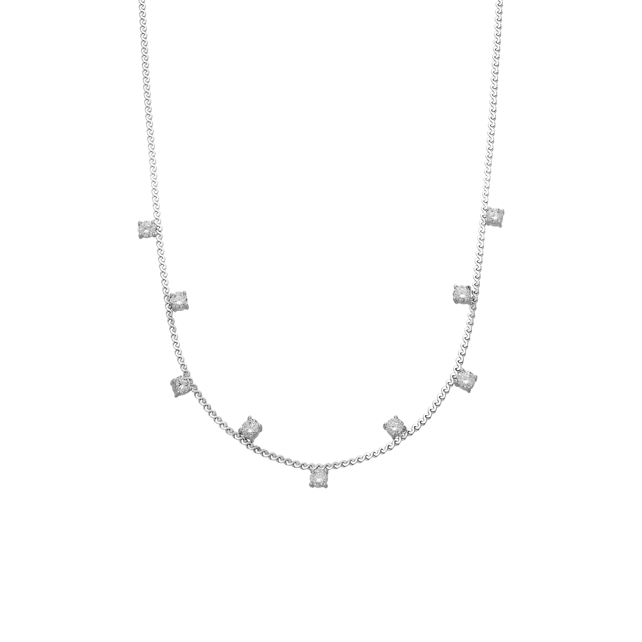 Stainless steel ketting met zirkonia voor dames