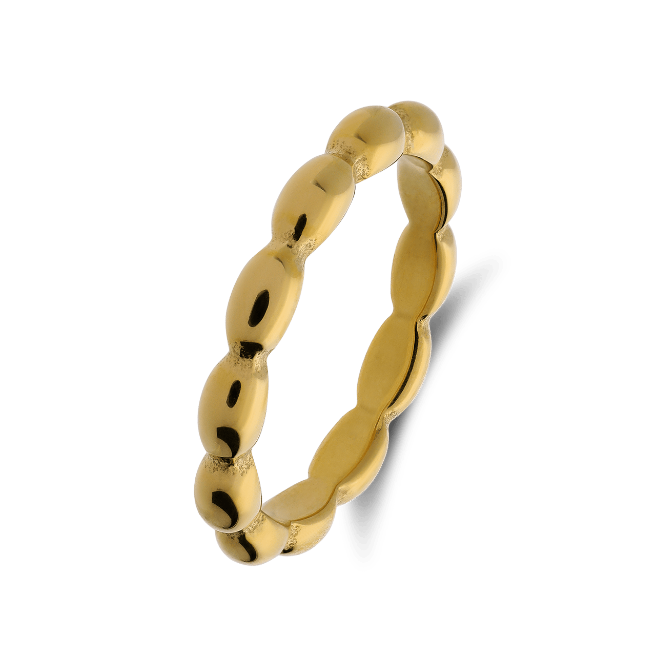 Edelstahlring mit Goldbeschichtung bol