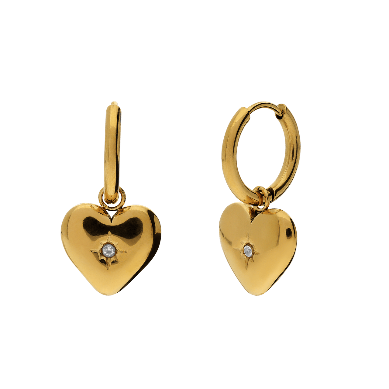 Stainless steel oorringen met zirkonia voor dames