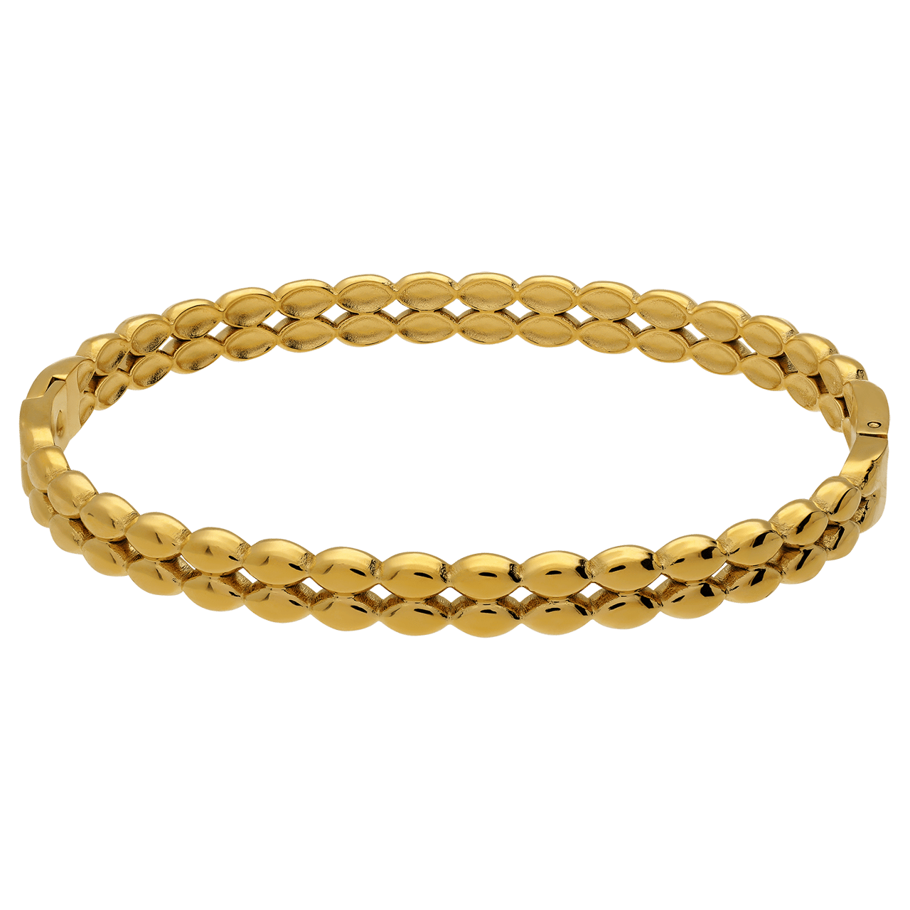 Stainless steel goldplated bangle ovaal