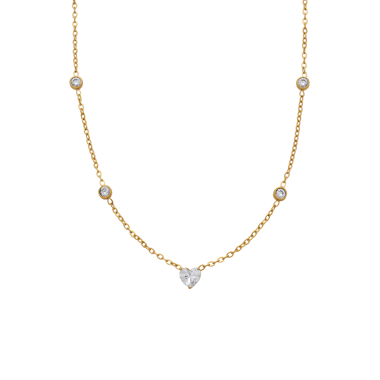Stainless steel ketting met hanger met kristal voor dames