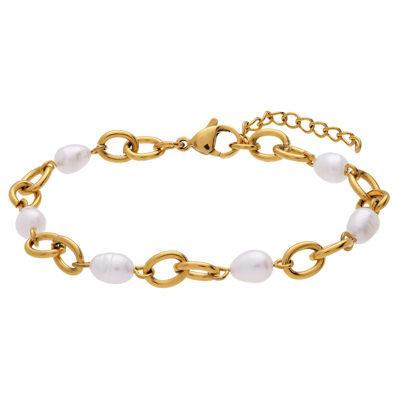 Stainless steel parelarmband voor dames