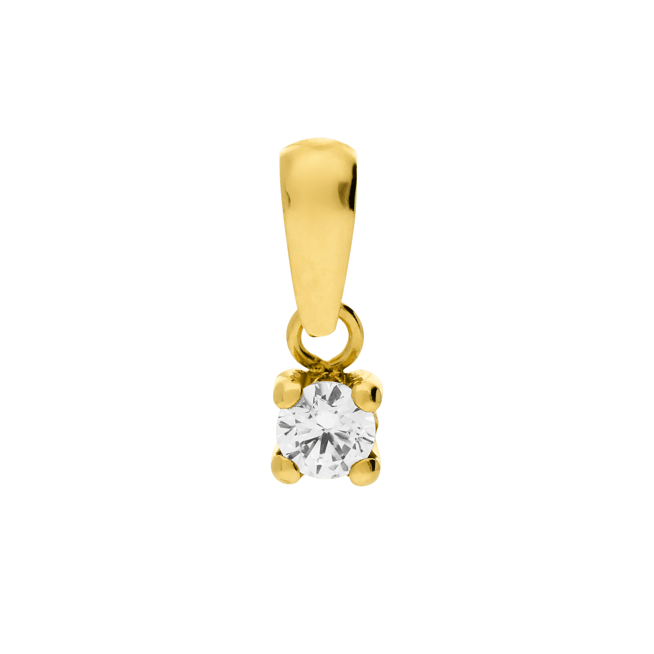 14 karaat gouden hanger met zirkonia 3mm
