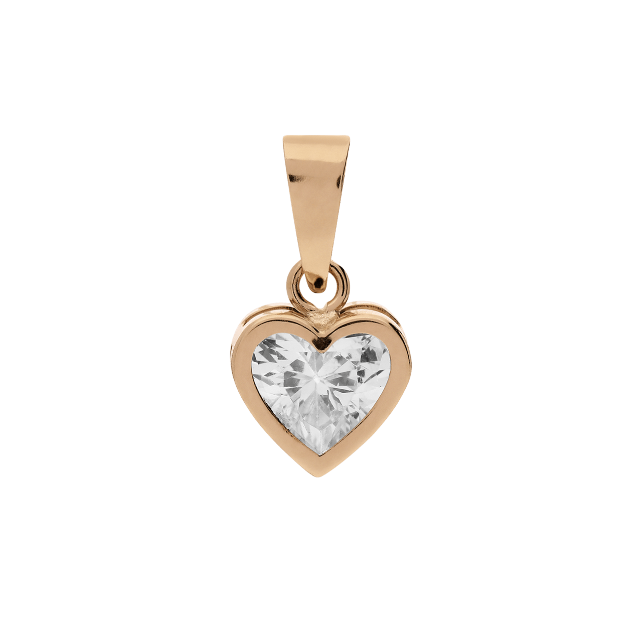 14 Karat Goldanhänger Herz mit Zirkonia für Damen