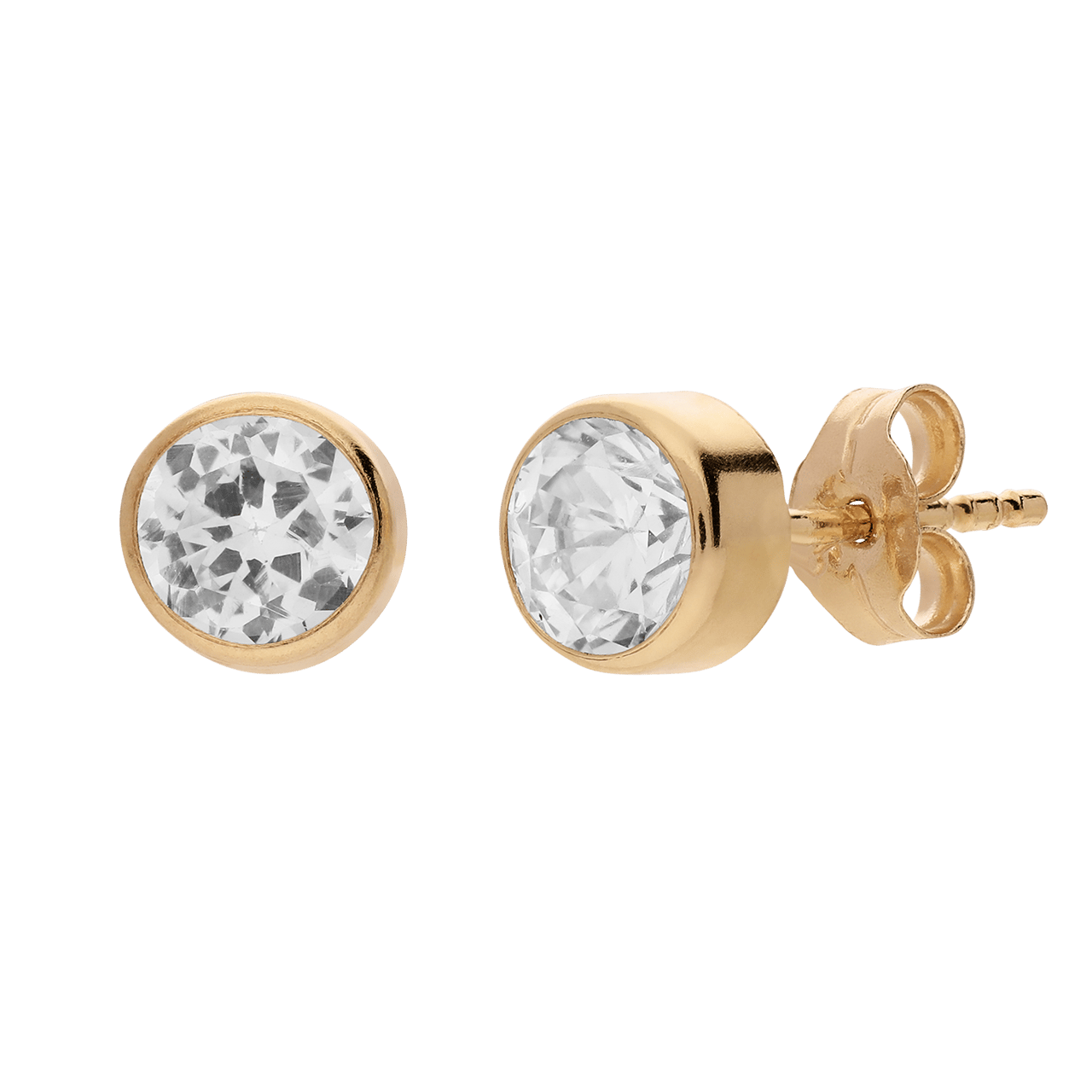 14 Karat Gold Ohrstecker mit Zirkonia für Damen