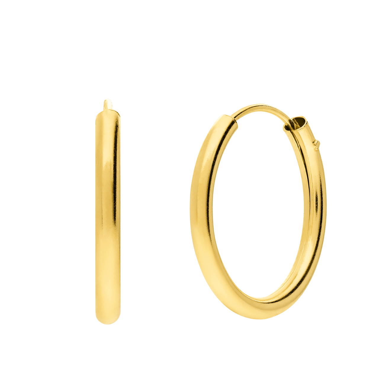 14 karaat gouden oorringen 14mm