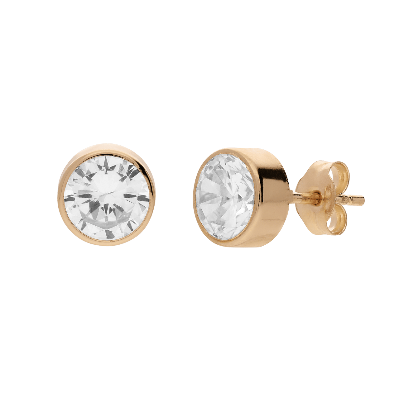 14 Karat Gold-Ohrstecker mit Zirkonia für Damen