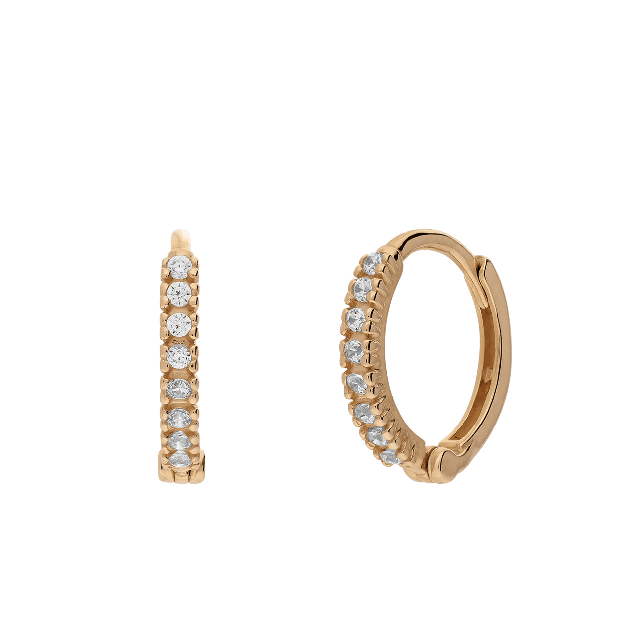 14 Karat Goldohrringe mit Zirkonia für Damen