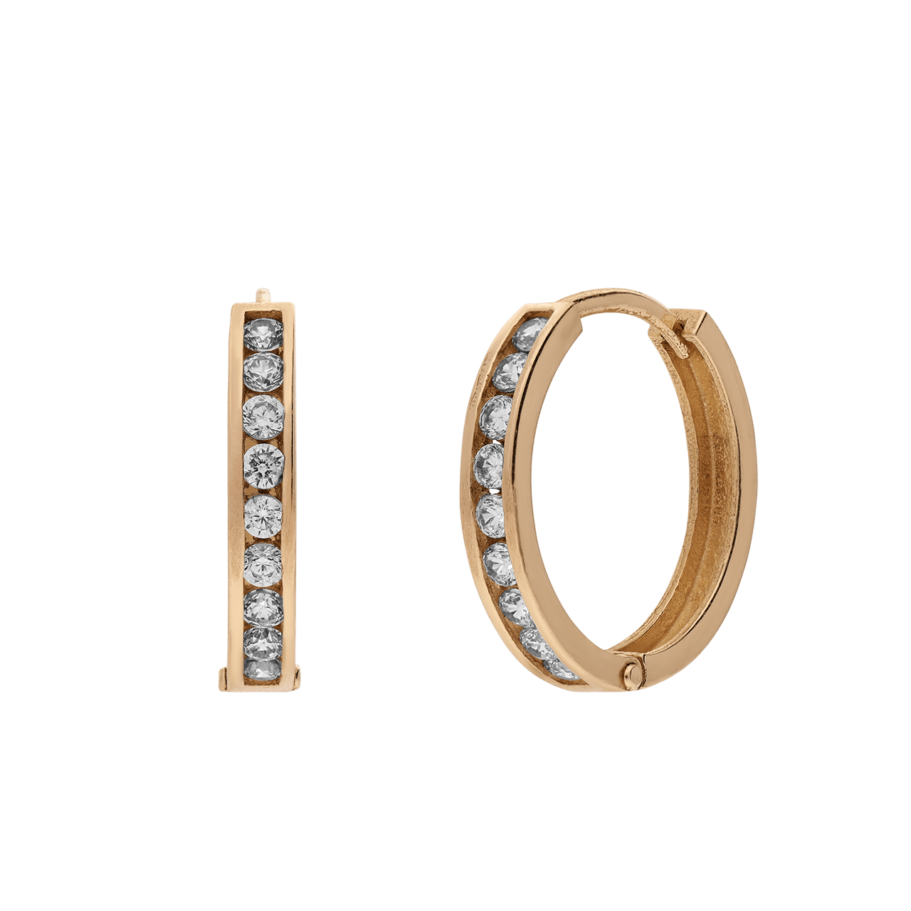14 Karat Goldohrringe mit Zirkonia für Damen