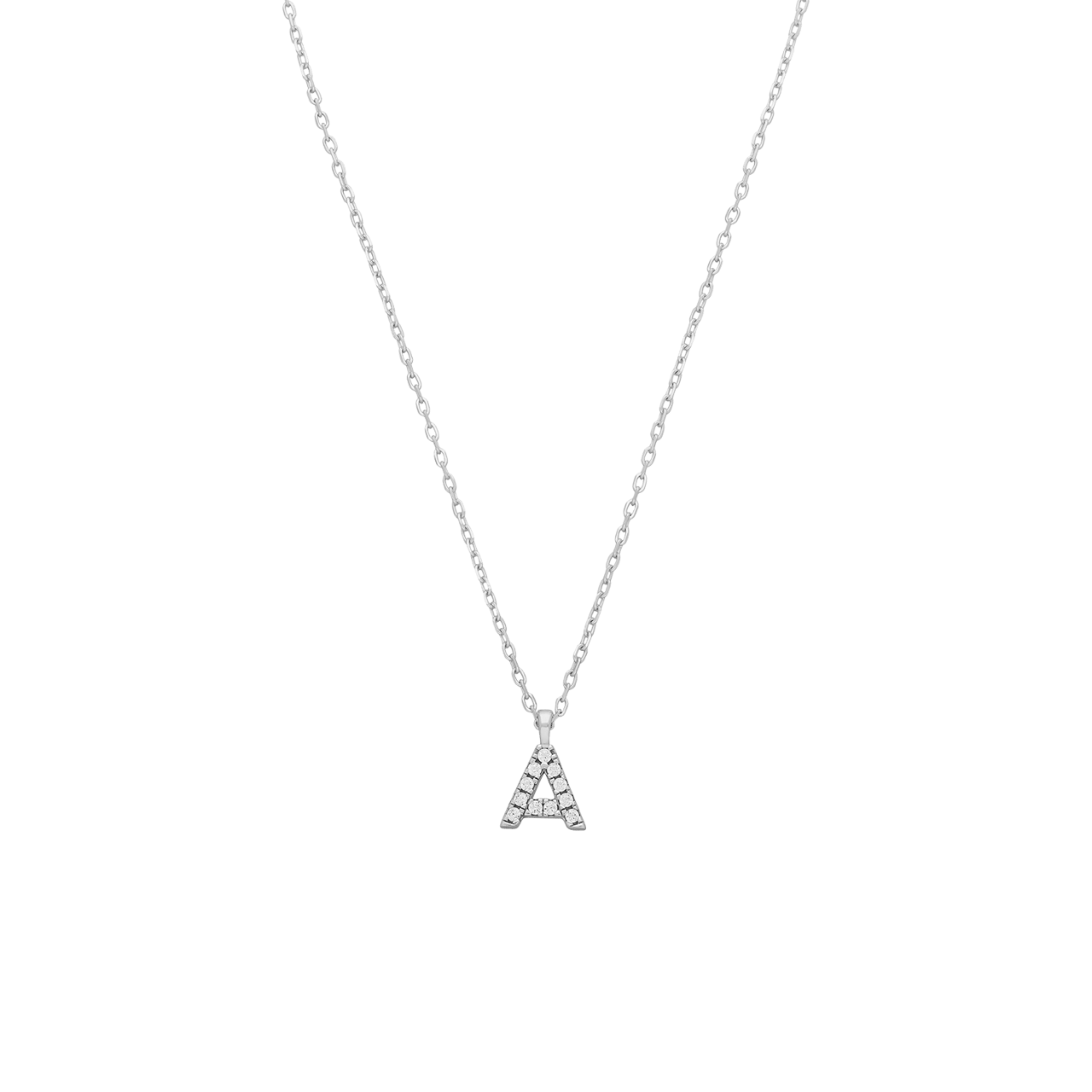 Silberne Kette mit Buchstabenanhänger für Damen
