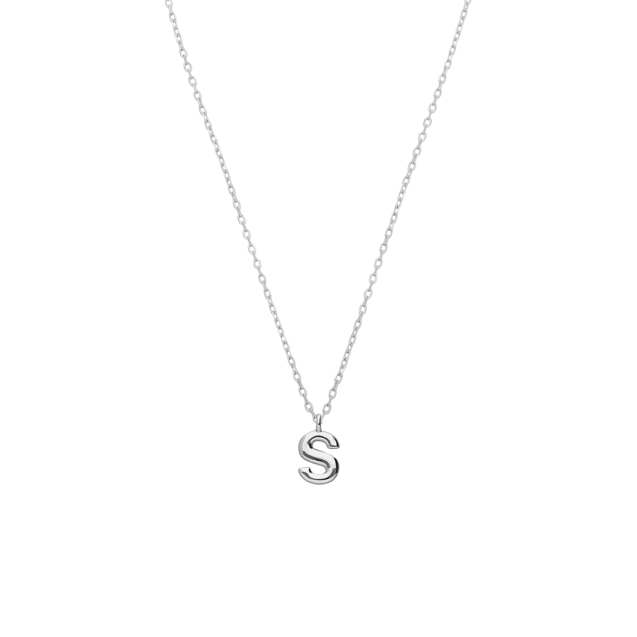 Silberne Kette mit Buchstabenanhänger für Damen