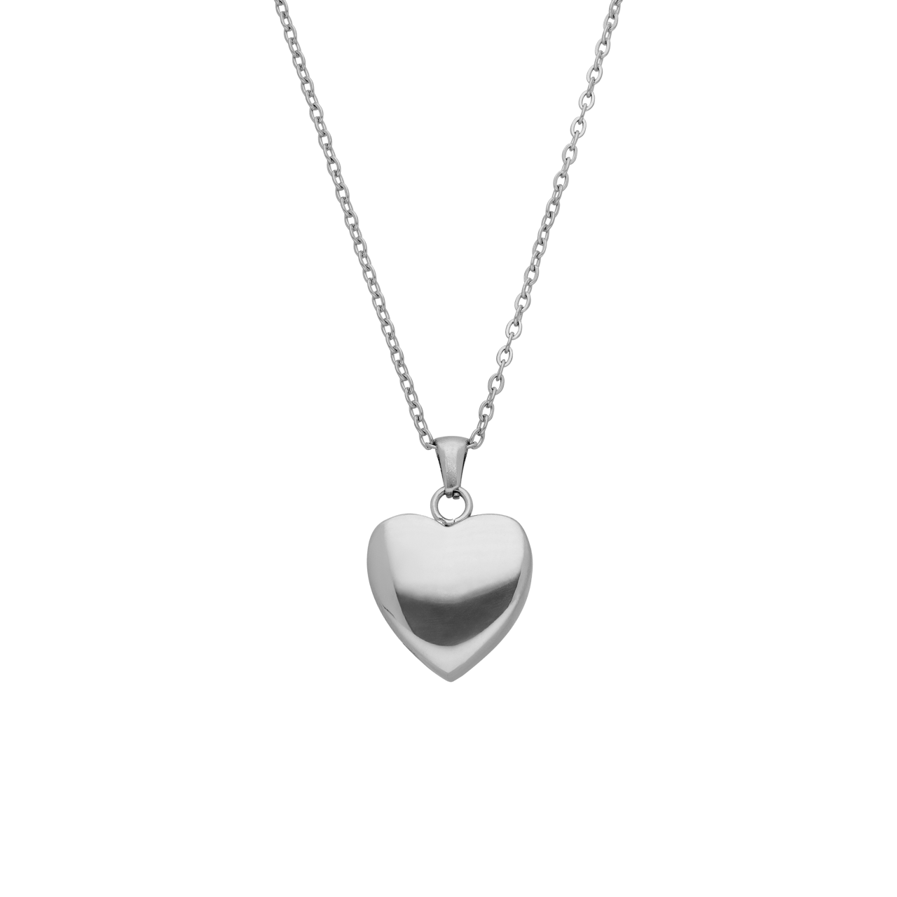 Stainless steel ketting met ashanger hart voor dames