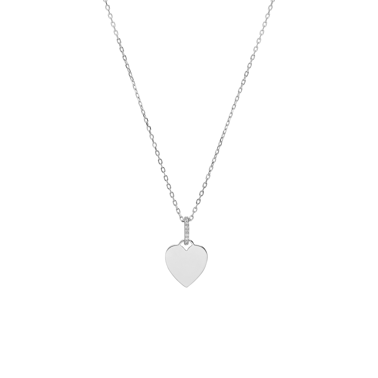 Zilveren ketting met hanger met plating met zirkonia voor dames