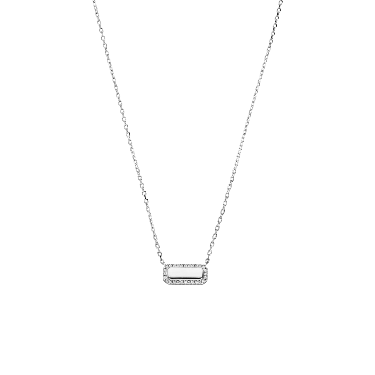 Zilveren ketting met hanger met zirkonia voor dames