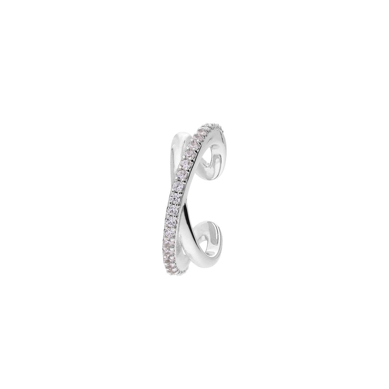 Zilveren earcuff met zirkonia