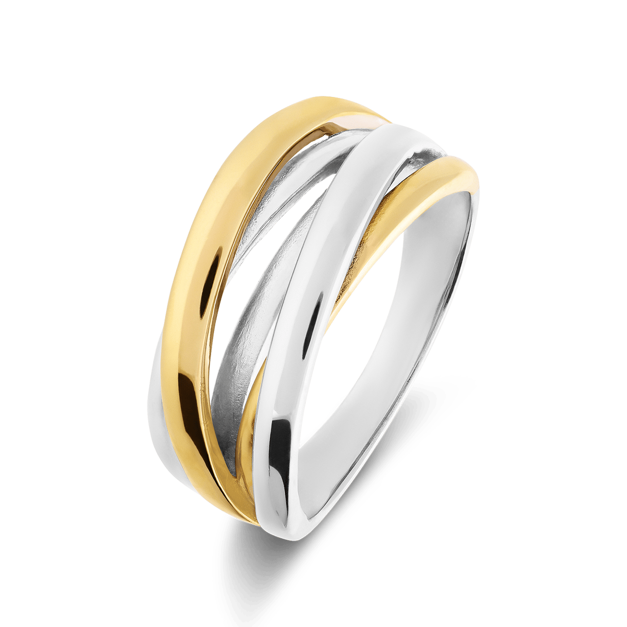 Zilveren bicolor ring
