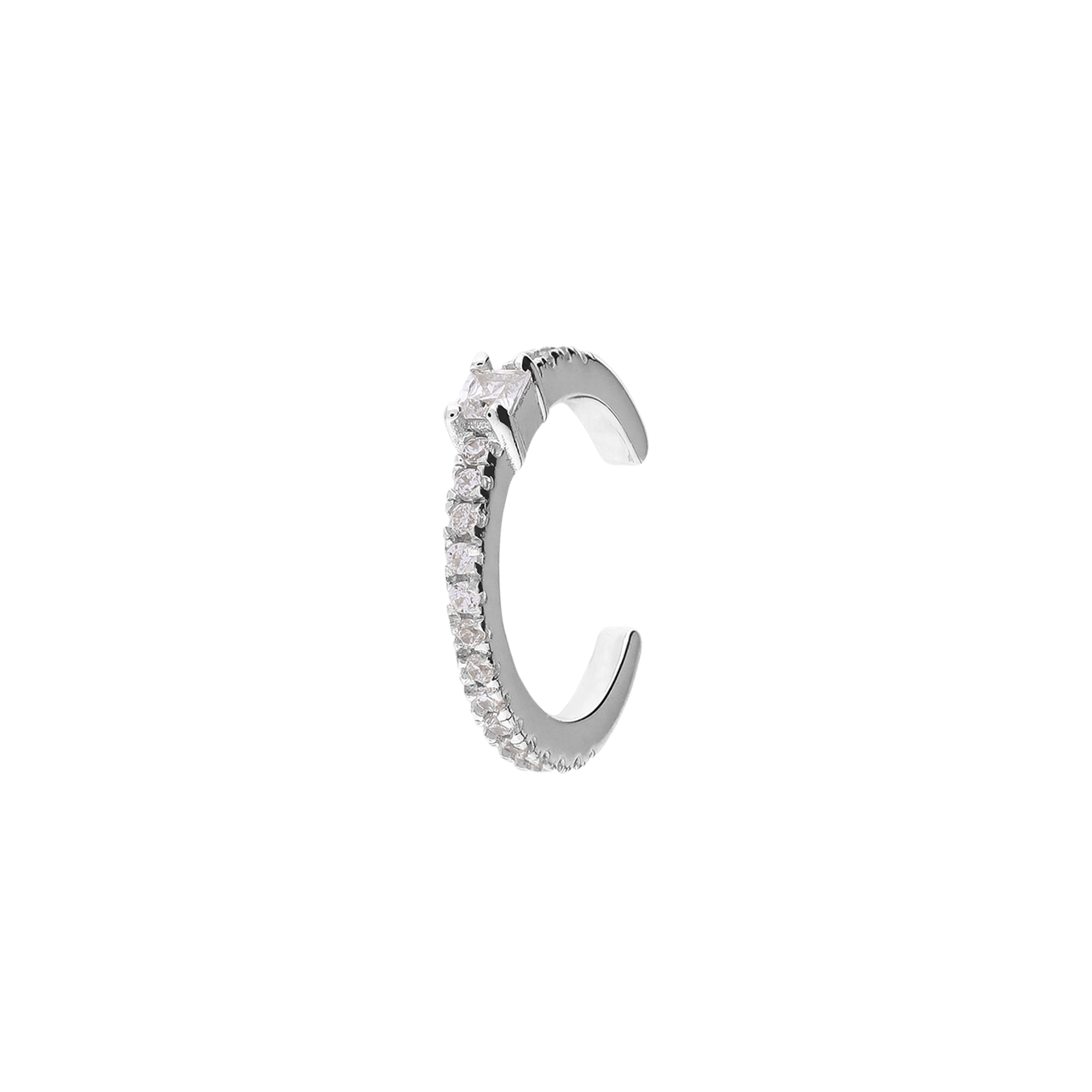 Zilveren earcuff met zirkonia