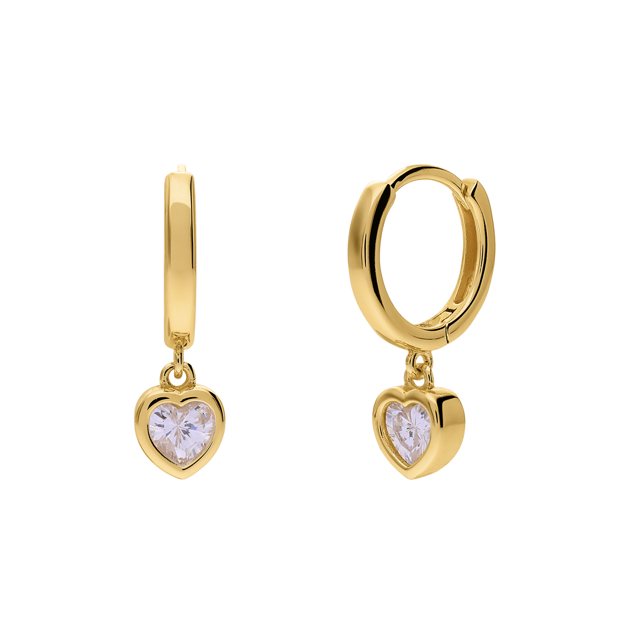 Silberne, goldbeschichtete Ohrringe mit Zirkonia