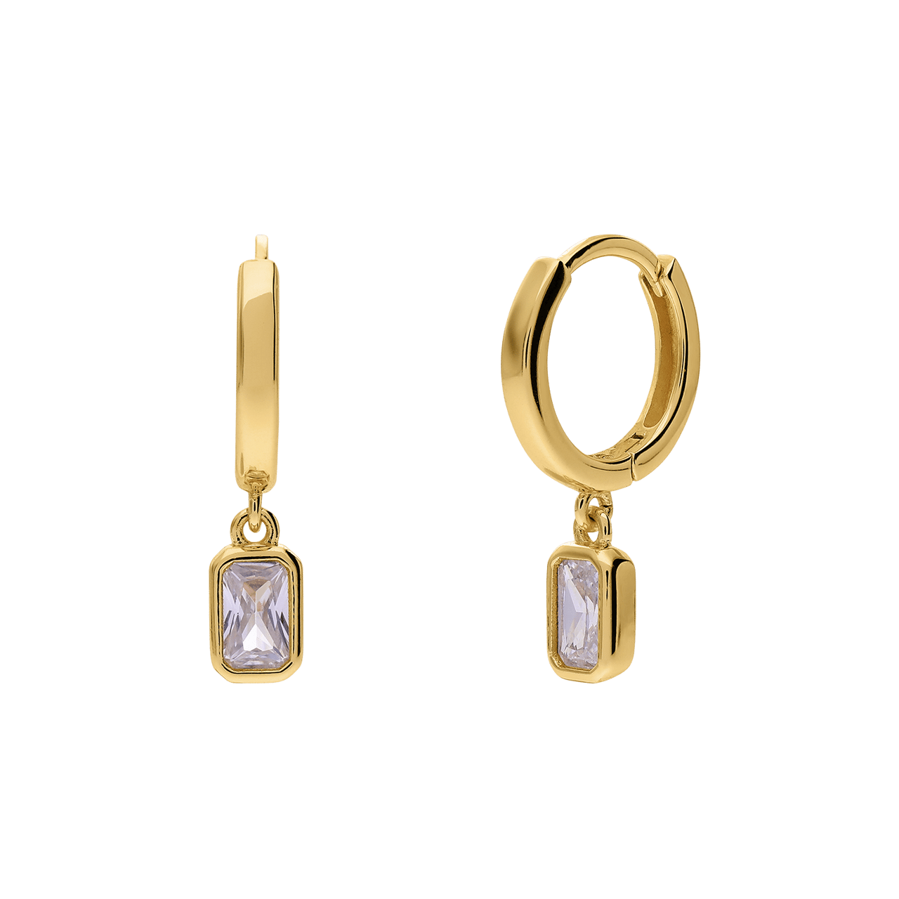 Zilveren goldplated oorbellen met zirkonia