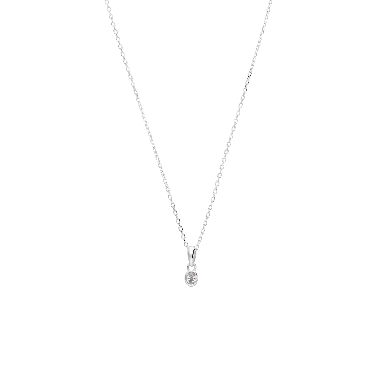 Zilveren ketting met hanger met zirkonia