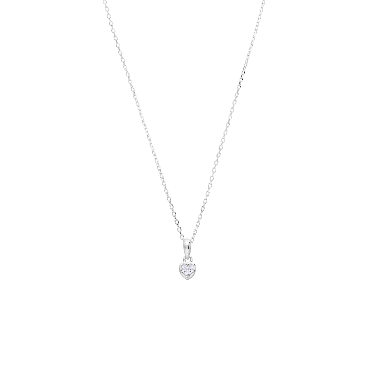 Zilveren ketting met hanger met zirkonia