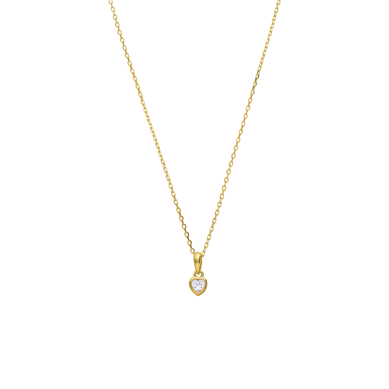Silberne, goldbeschichtete Kette mit Anhänger und Zirkonia