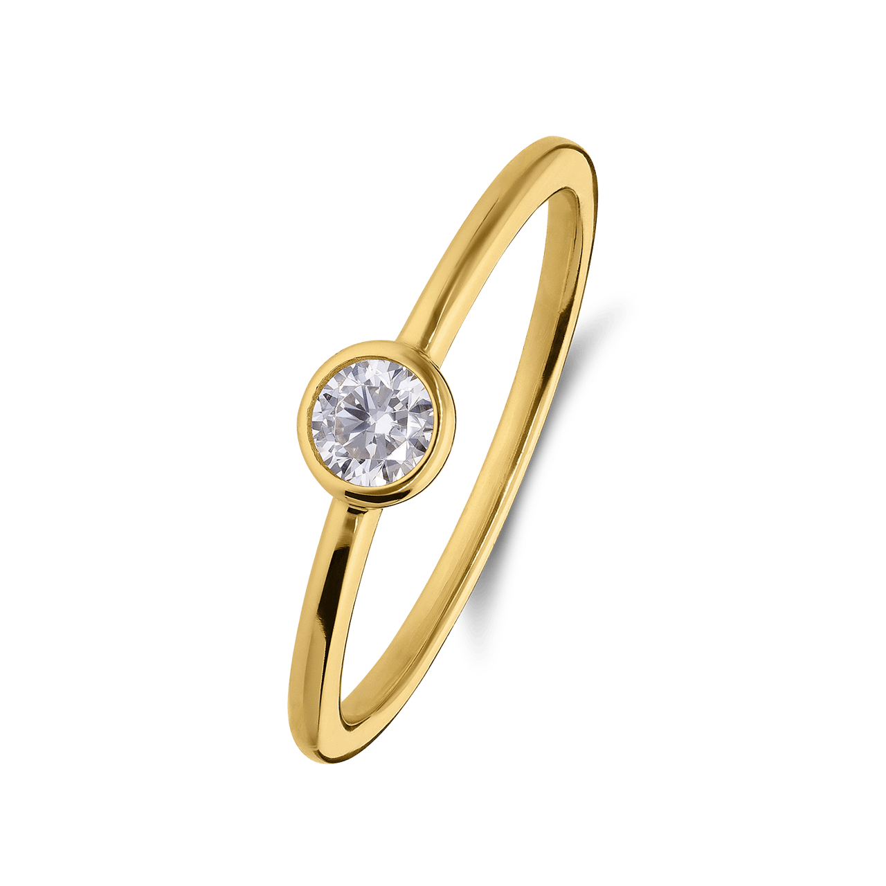 Zilveren goldplated ring met zirkonia