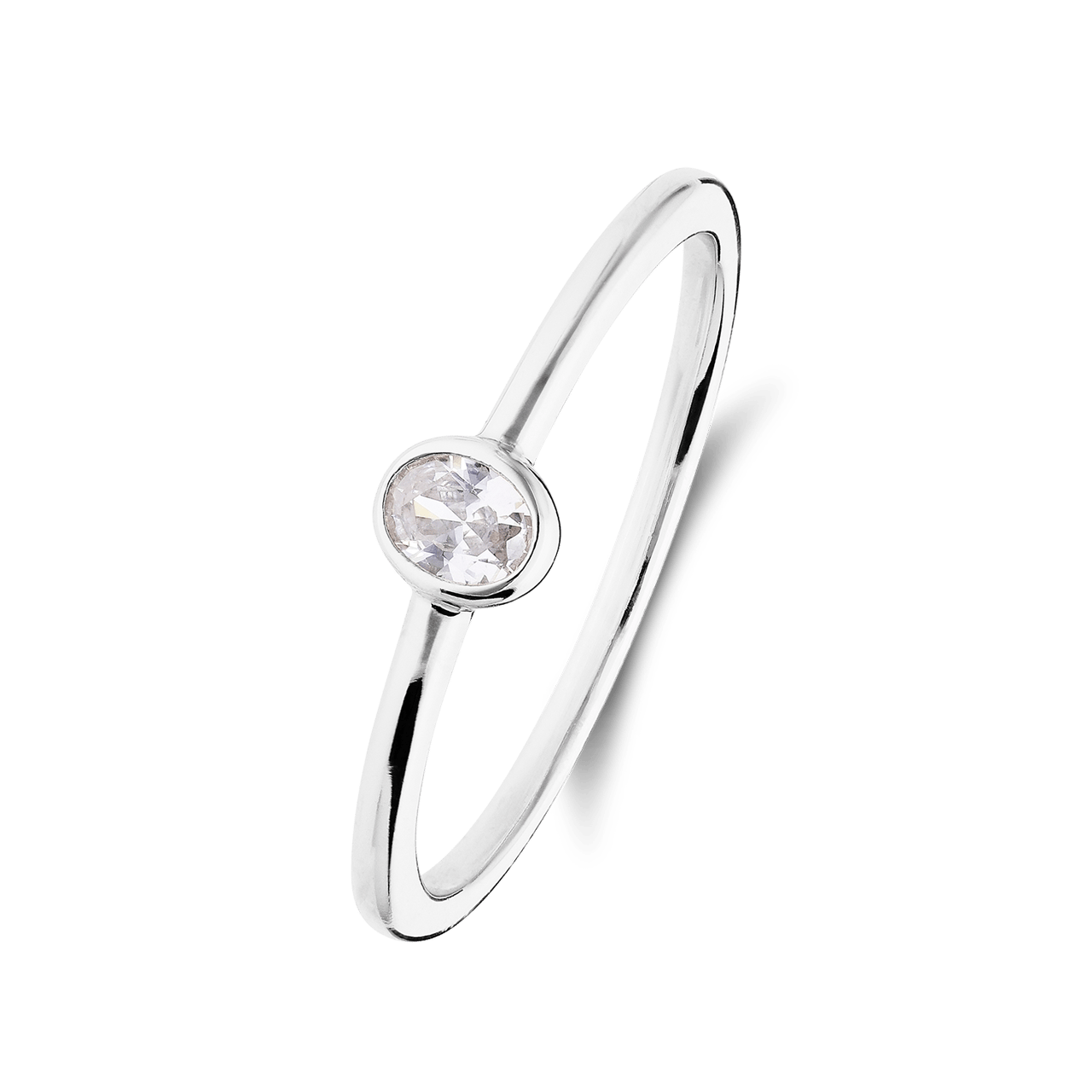 Zilveren ring met zirkonia