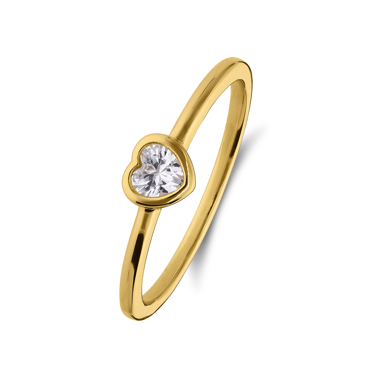 Zilveren goldplated ring met zirkonia