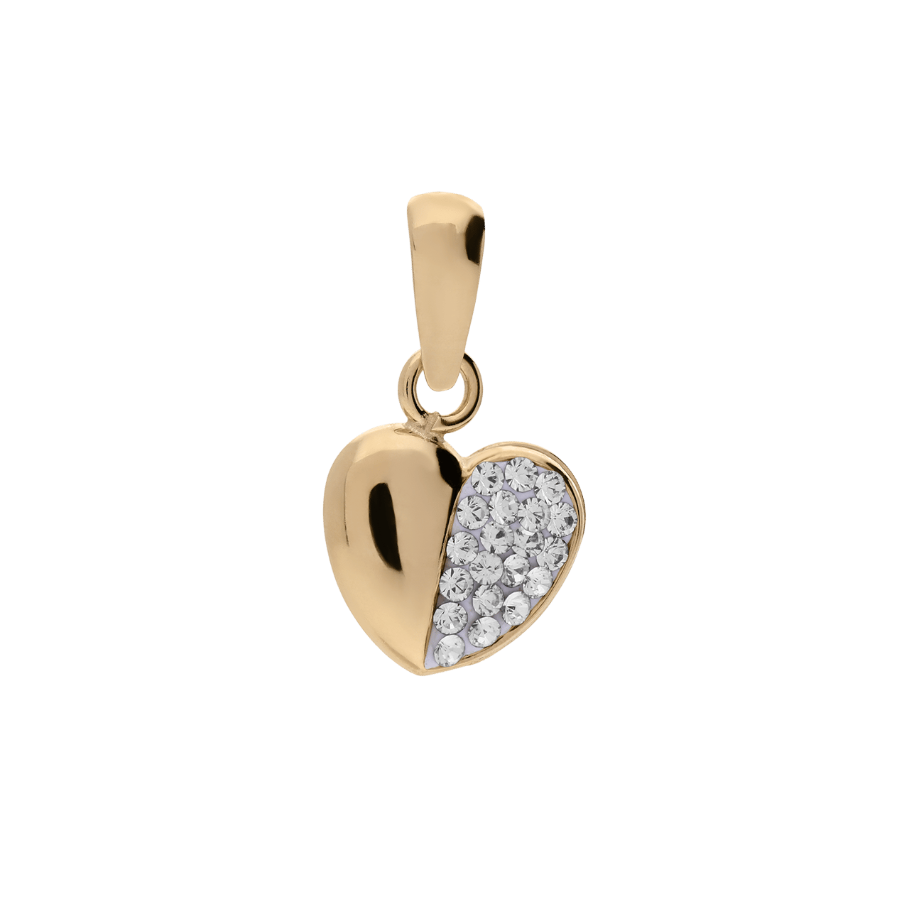 9 Karat Goldanhänger Herz mit Zirkonia für Damen