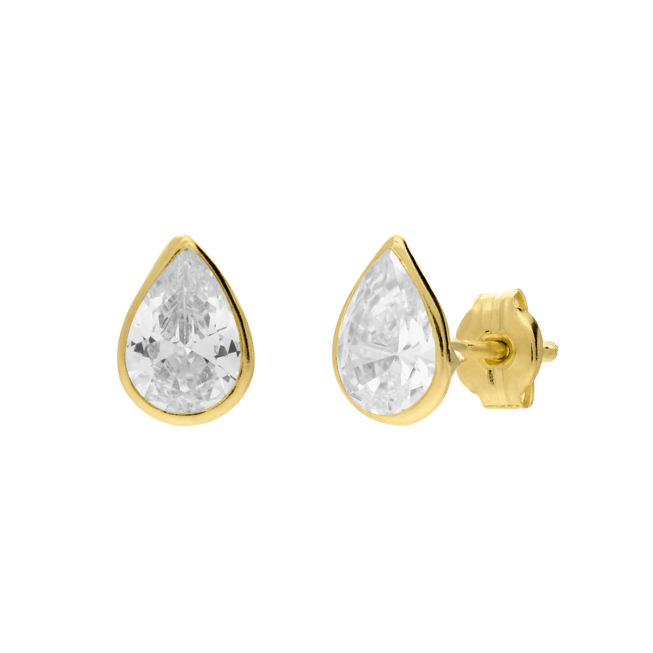 9 karaat gouden oorknoppen met zirkonia 8mm