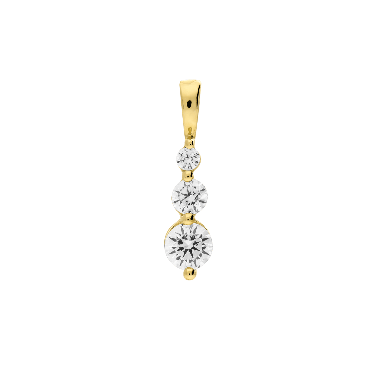 9 karaat gouden hanger met zirkonia 2-3-4mm