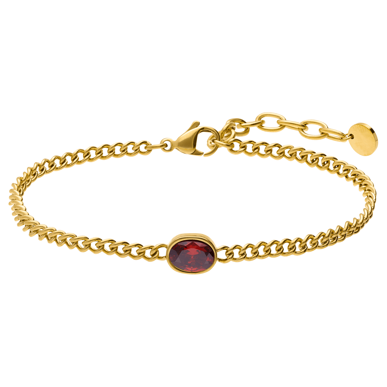 Stainless steel armband met geboortesteen zirkonia voor dames