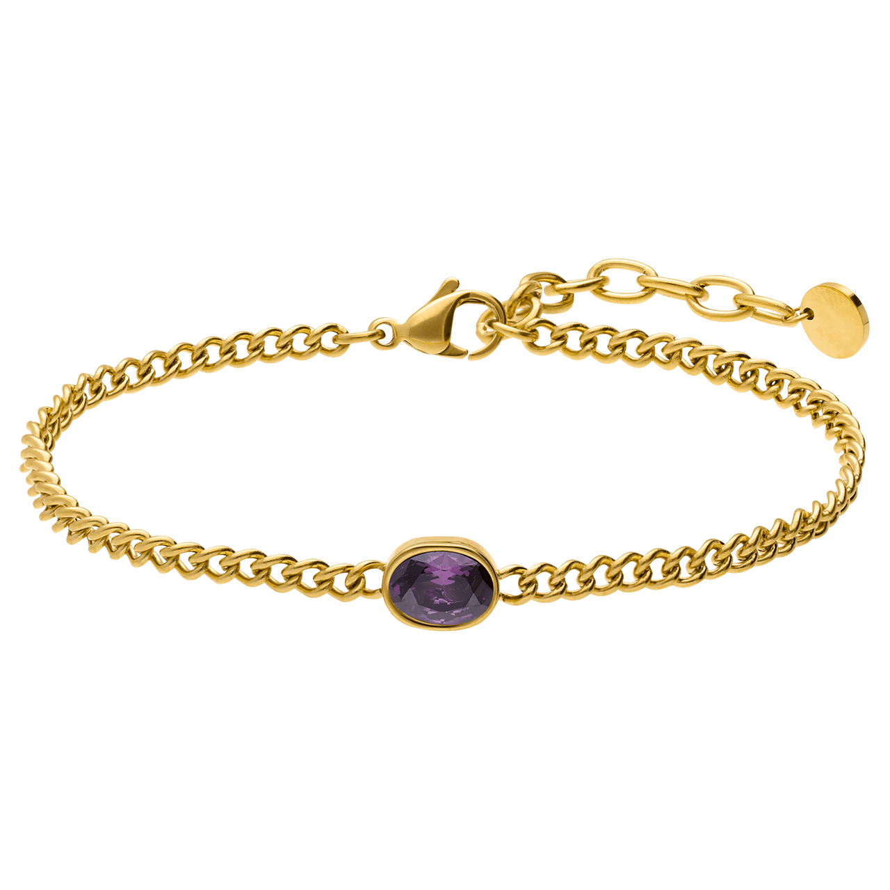 Stainless steel armband met geboortesteen zirkonia voor dames