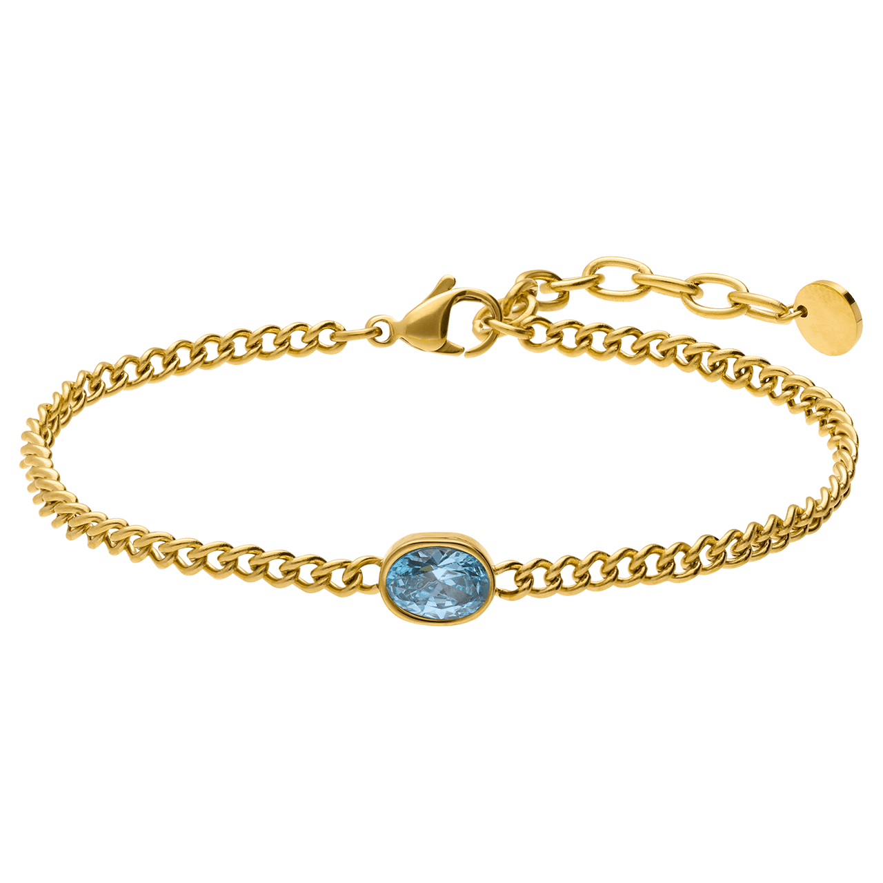 Stainless steel armband met geboortesteen zirkonia voor dames