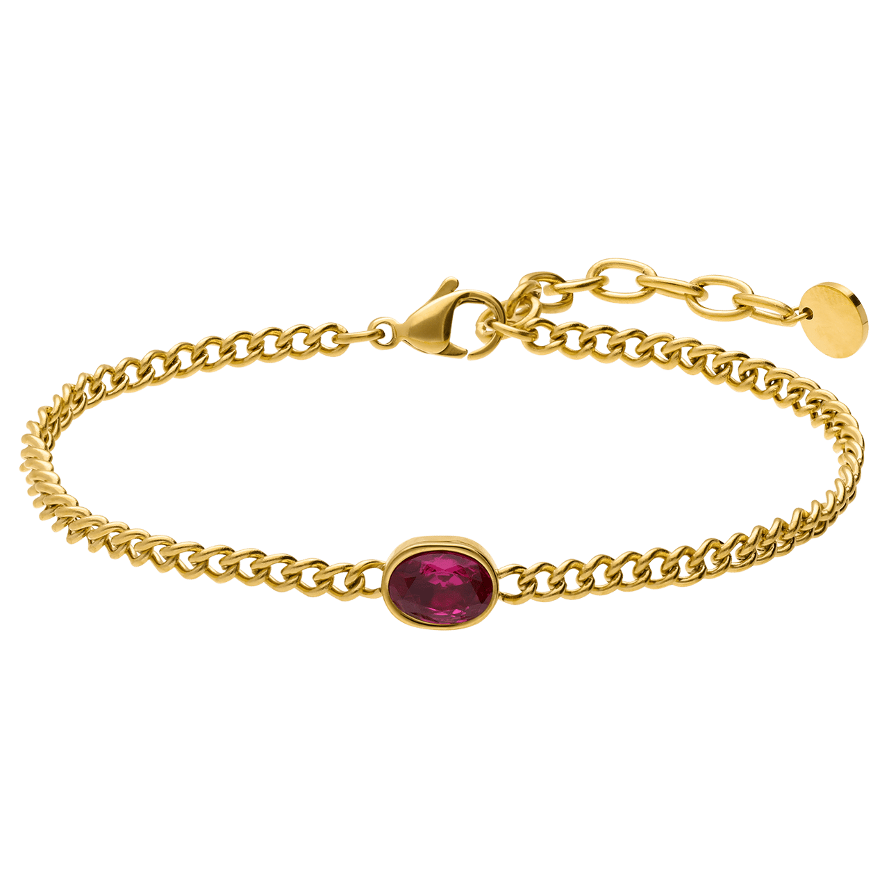 Stainless steel armband met geboortesteen zirkonia voor dames