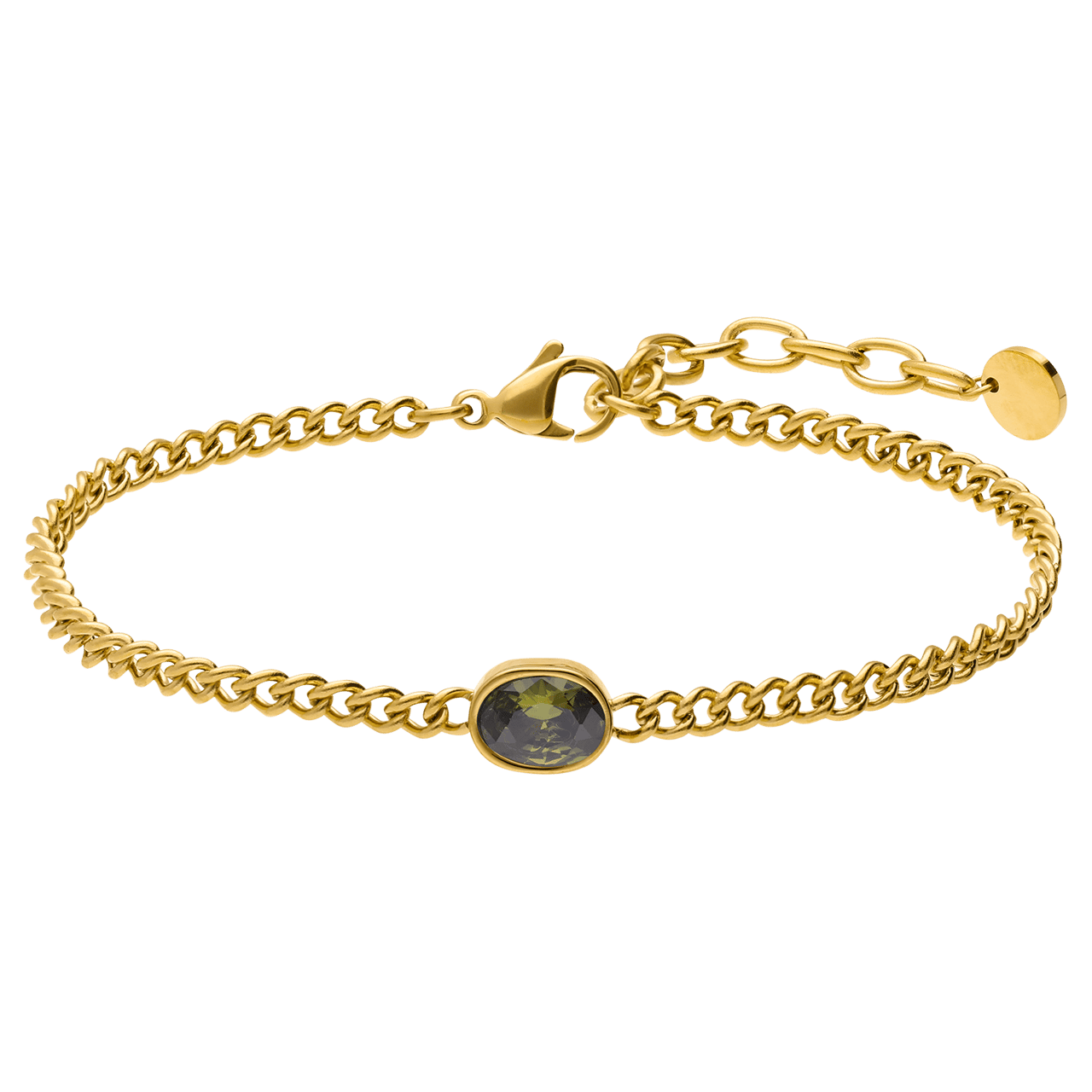 Stainless steel armband met geboortesteen zirkonia voor dames