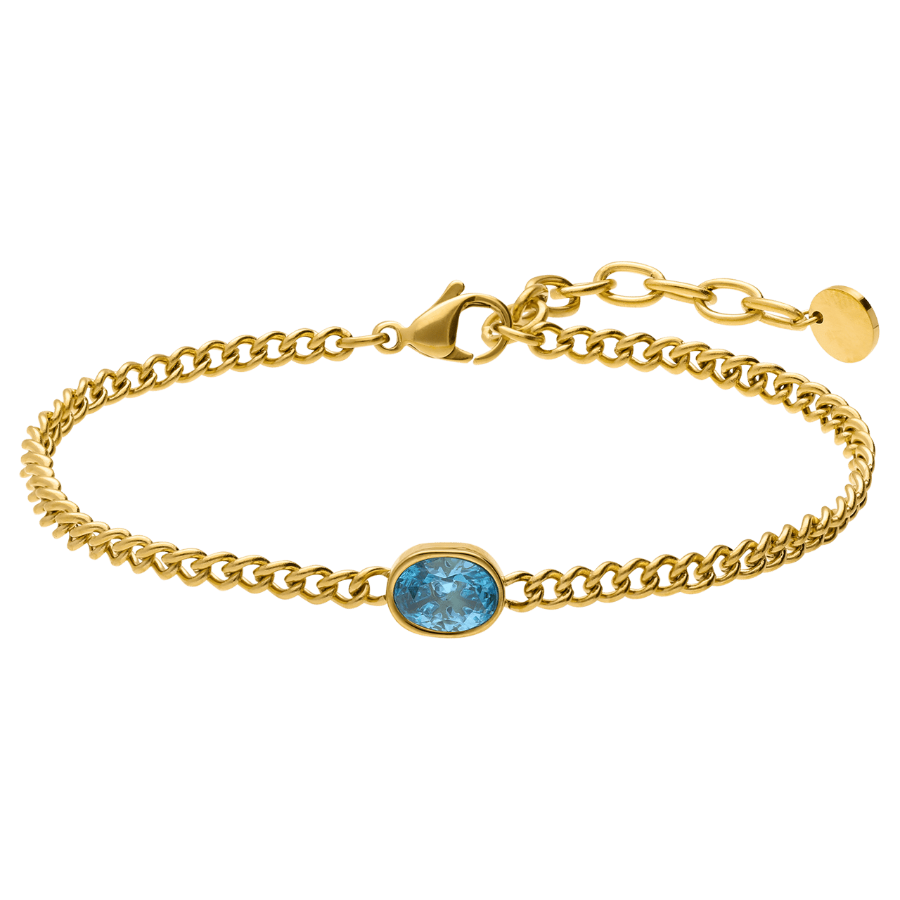 Stainless steel armband met geboortesteen zirkonia voor dames
