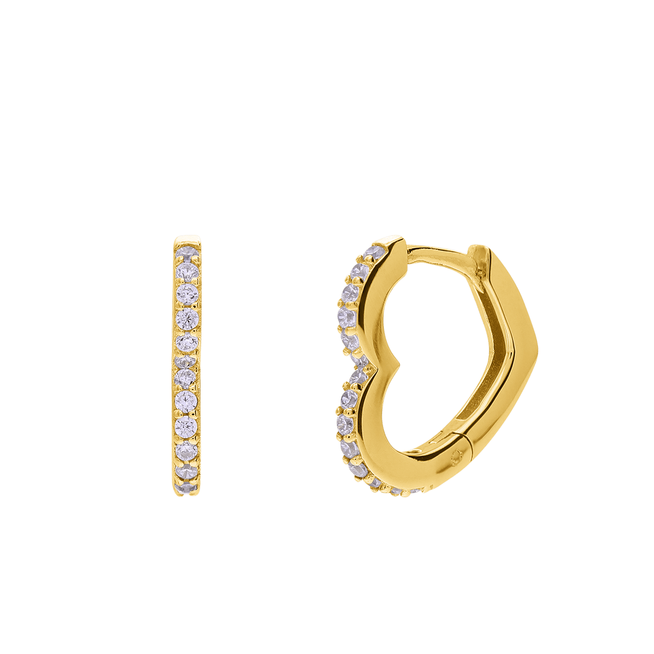 Zilveren goldplated oorringen met zirkonia 