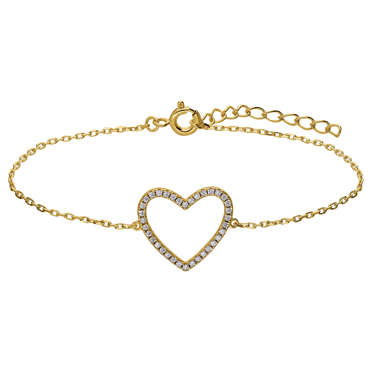 Zilveren goldplated armband met zirkonia