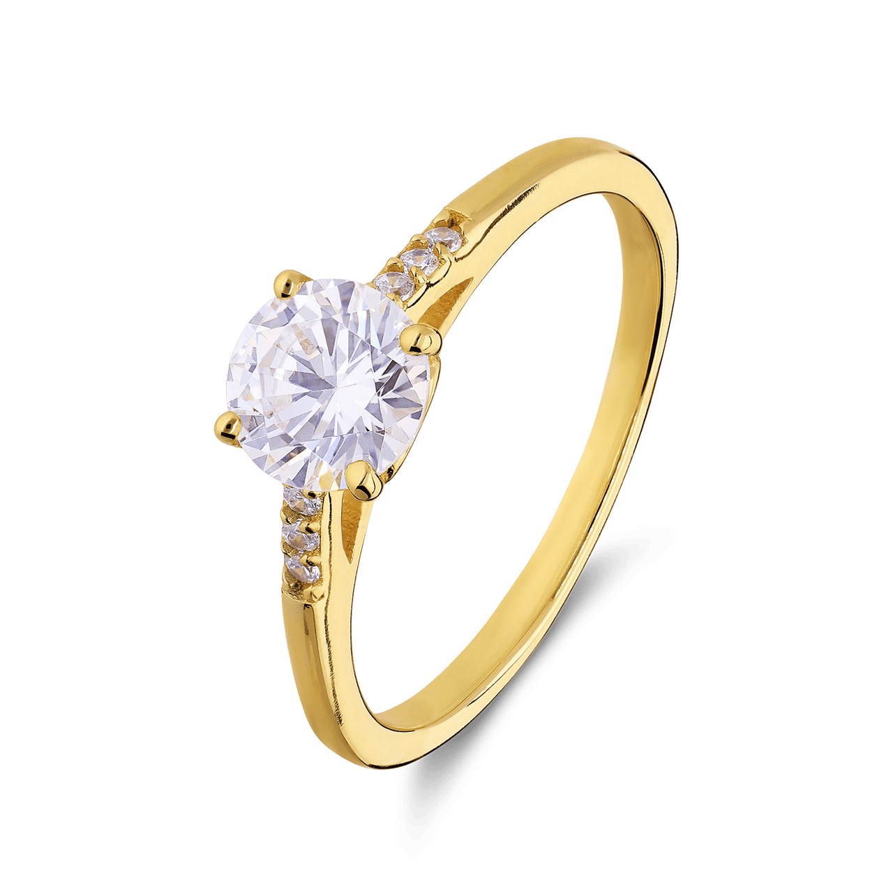 Zilveren goldplated ring met zirkonia